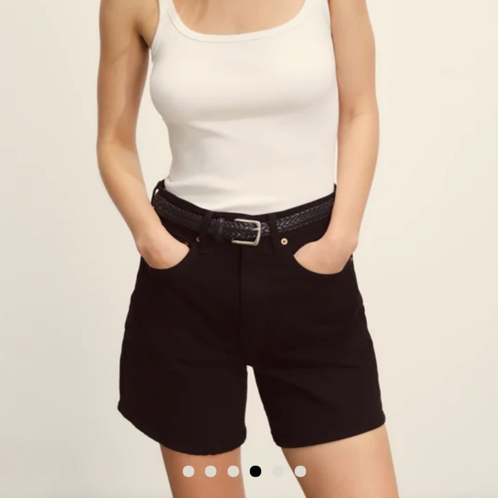 Buck Mason Black High Waisted Dad Short
